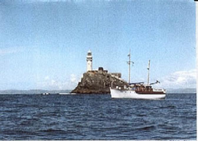 Trevora  at sea, port side view