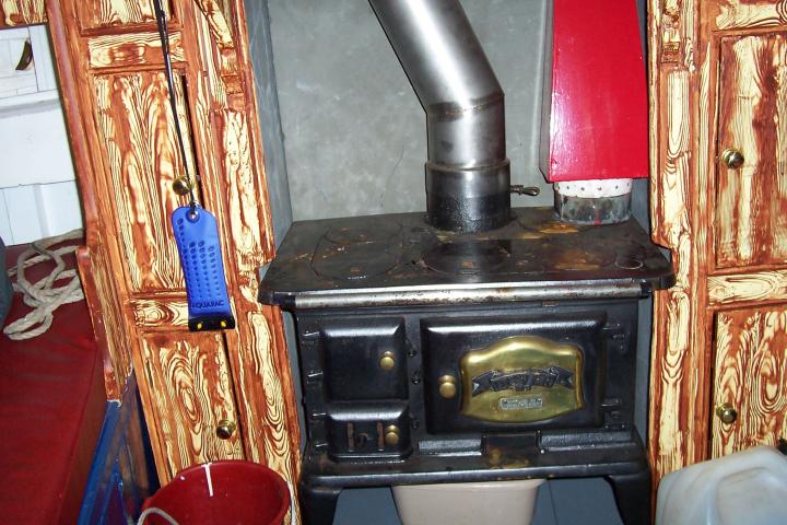 The interior of Albion - her stove