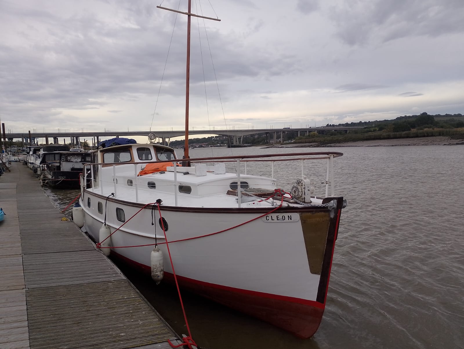 Cleon at Port Medway, after being bought and transported from Lady Bee Marina, Shoreham
