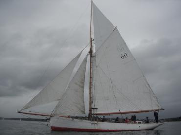 Coryphee at sea, arriving in Cornwall, 2013