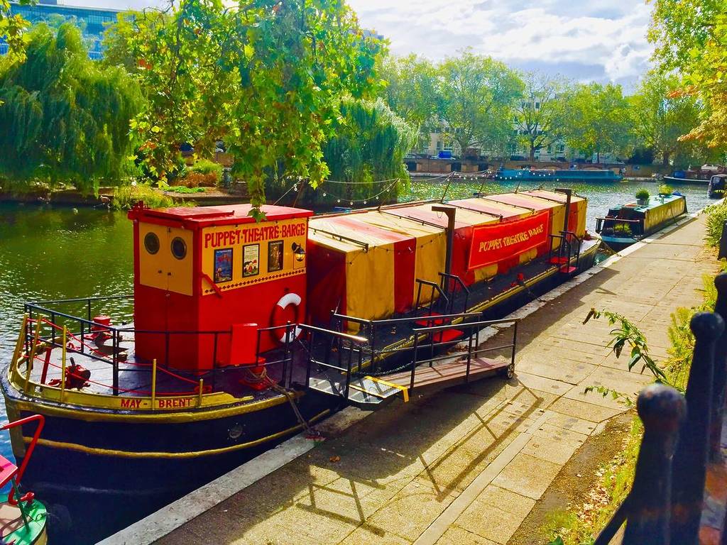 Maybrent moored at little venice wiht the roof up