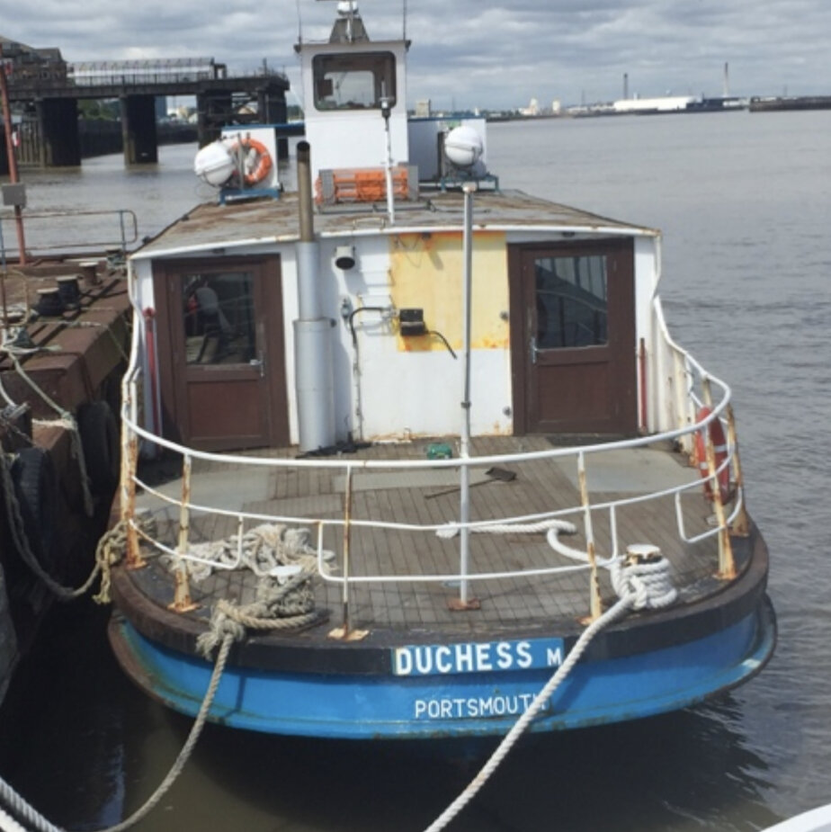 Vesta moored and sporting old name Duchess M