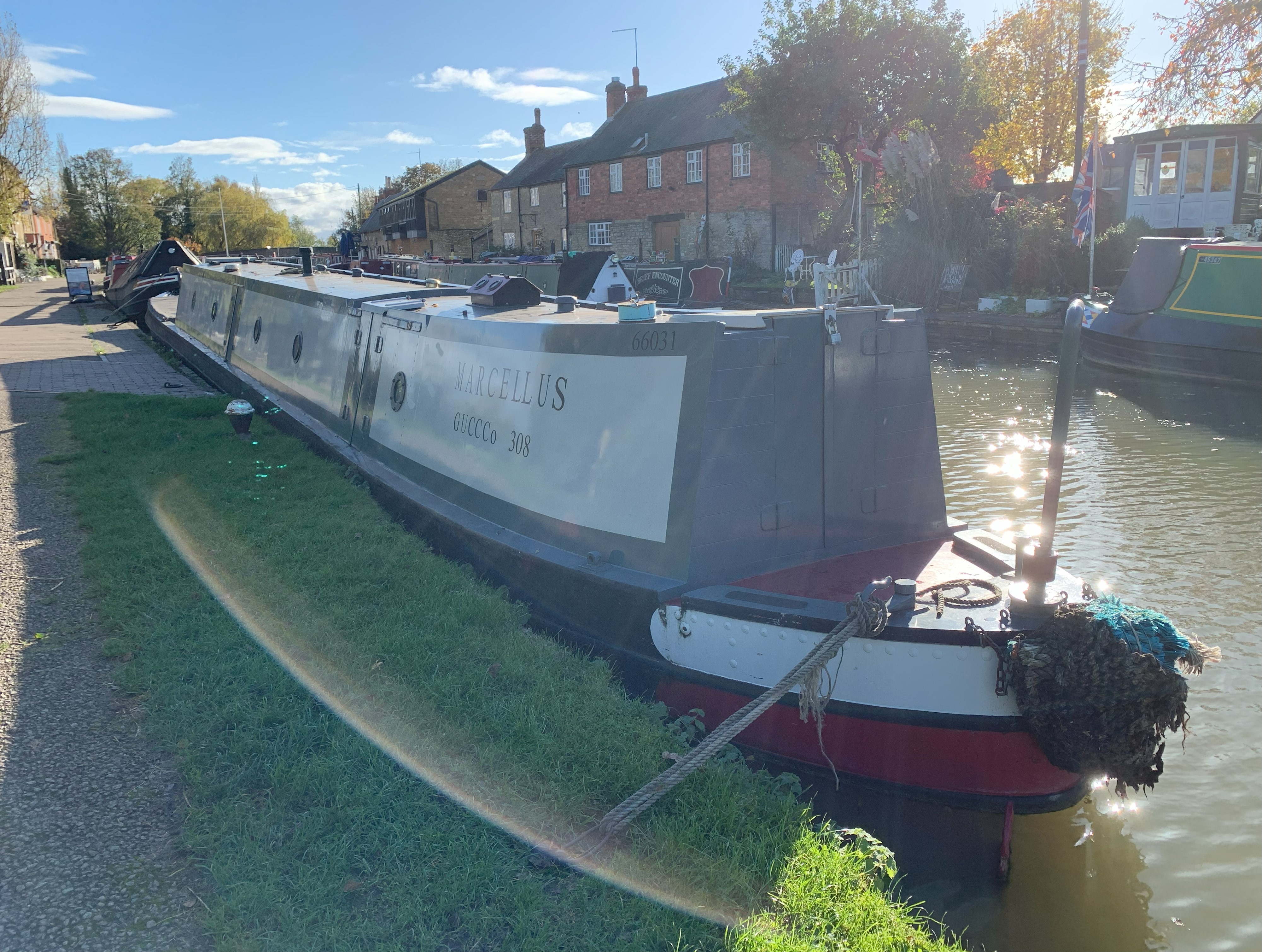 Marcellus from her stern at Stoke Bruerne 