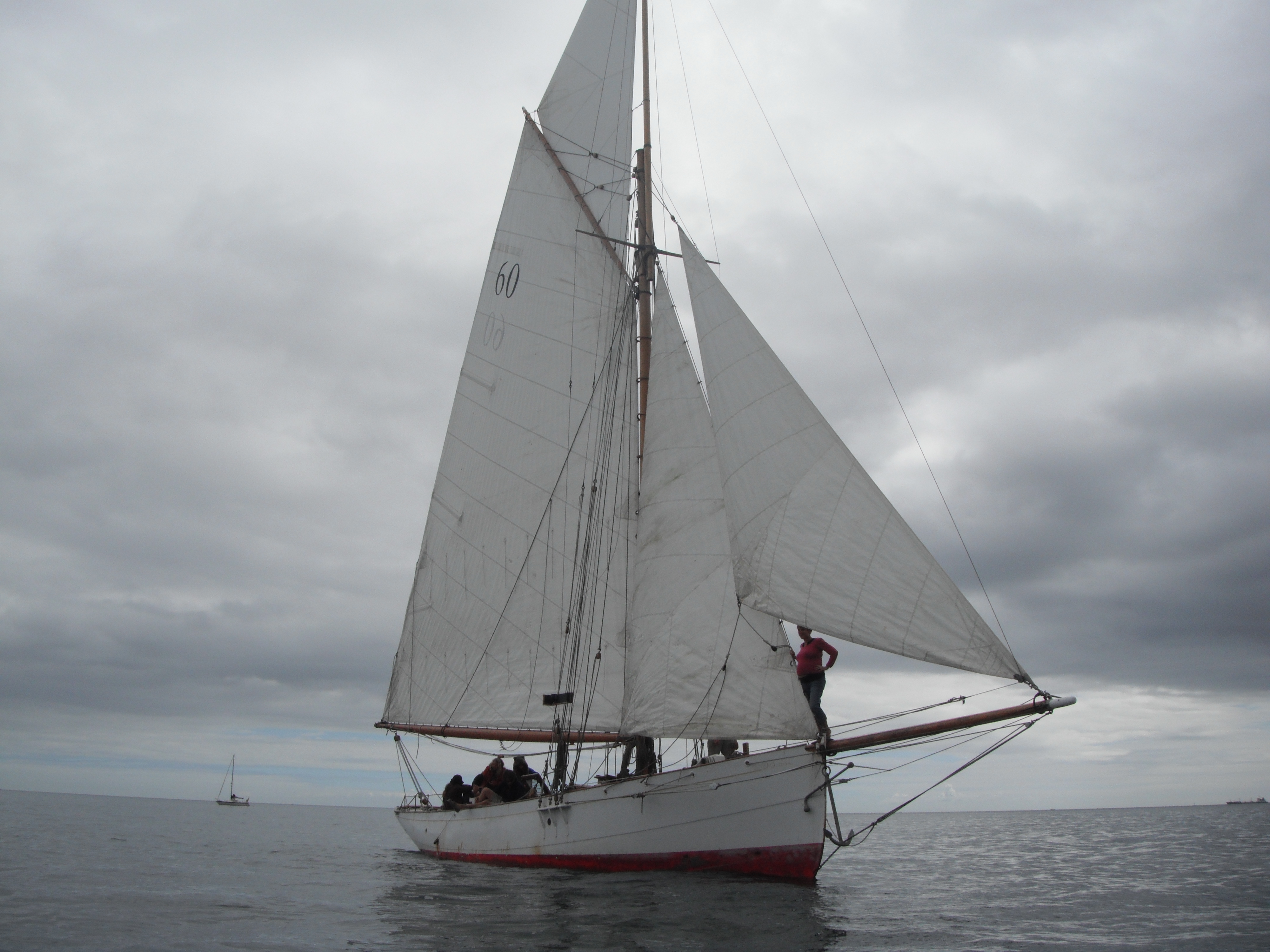Coryphee at sea, arriving in Cornwall, 2013
