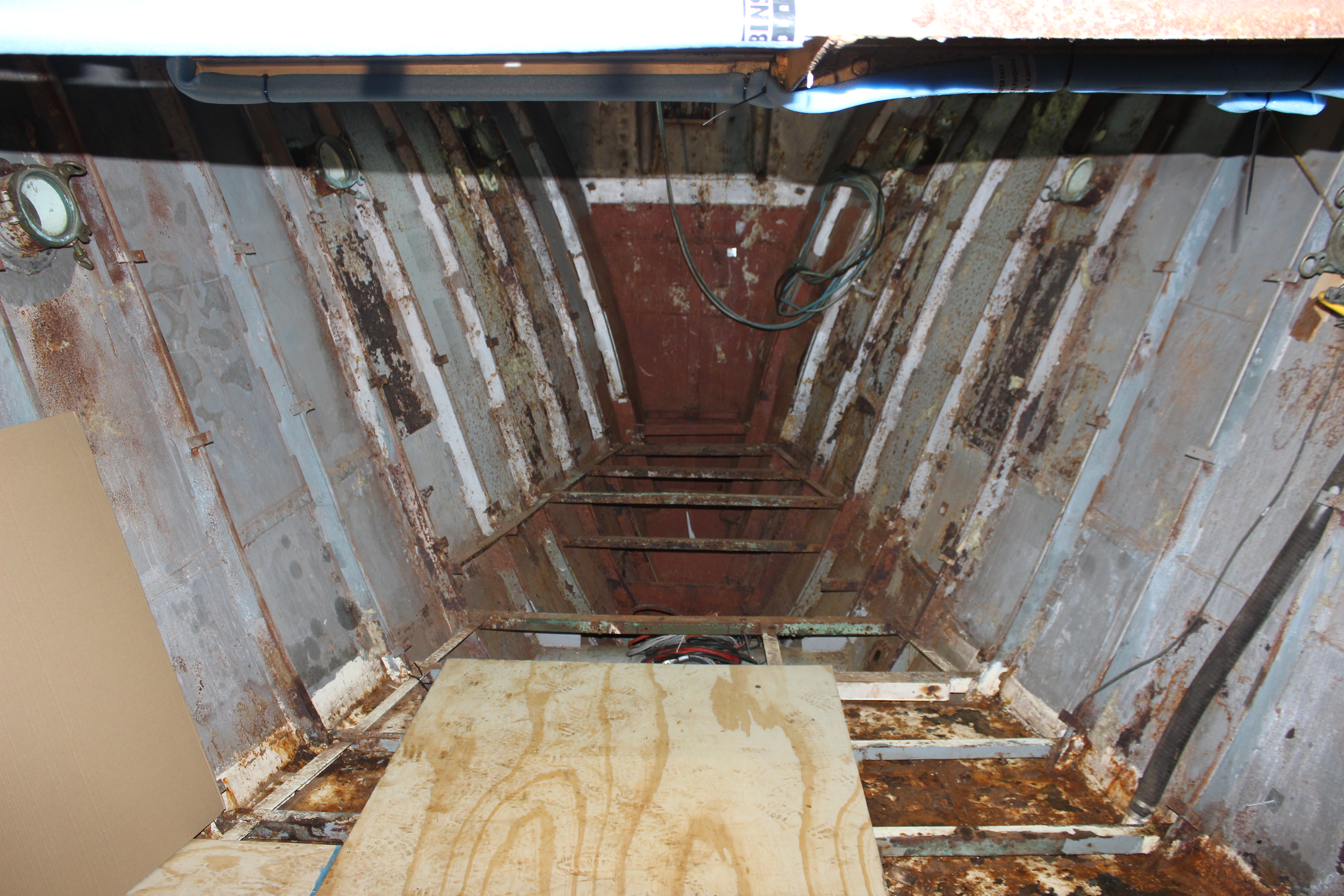 Llanthony's hull before restoration