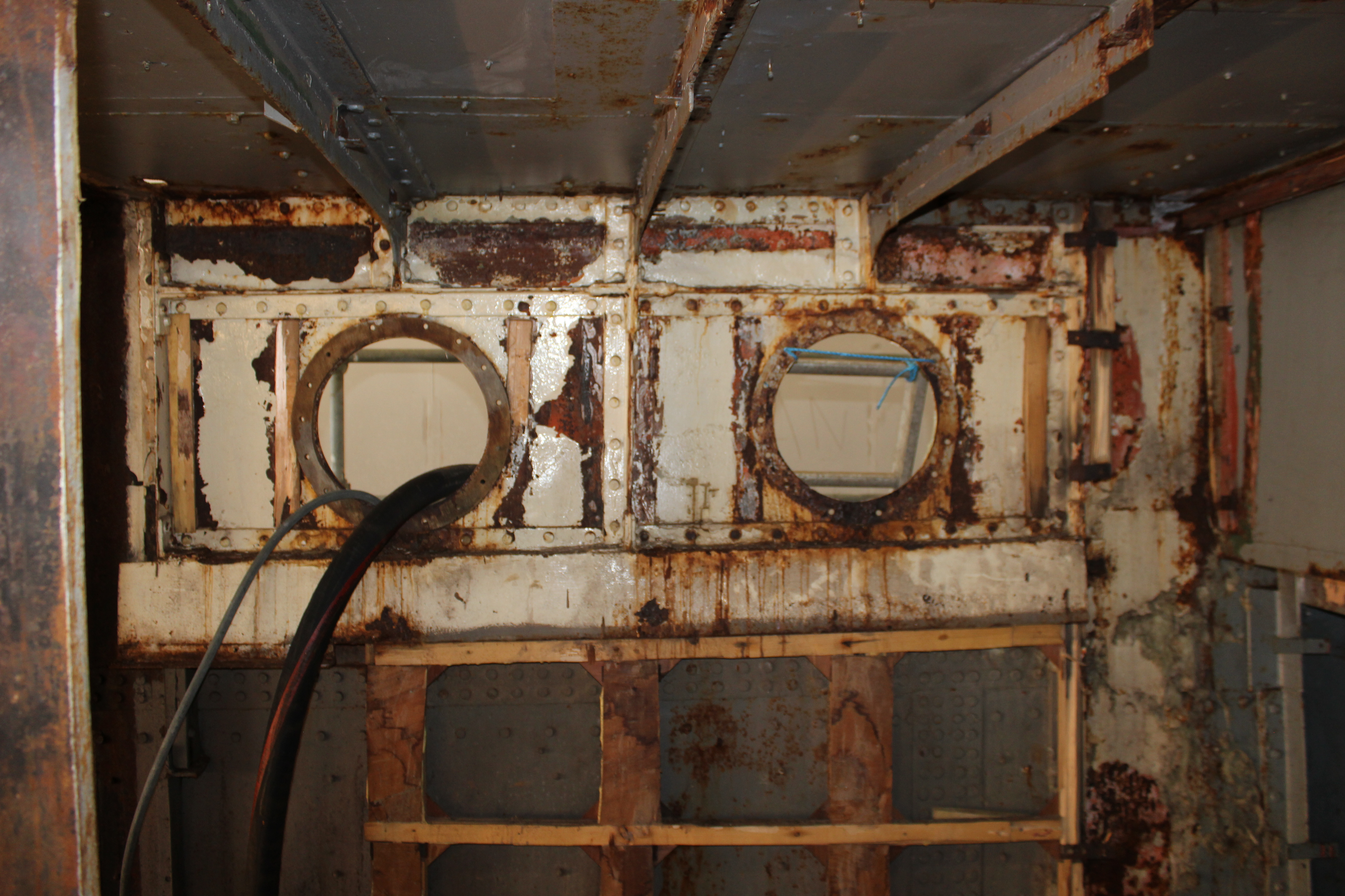 Llanthony's hull before restoration