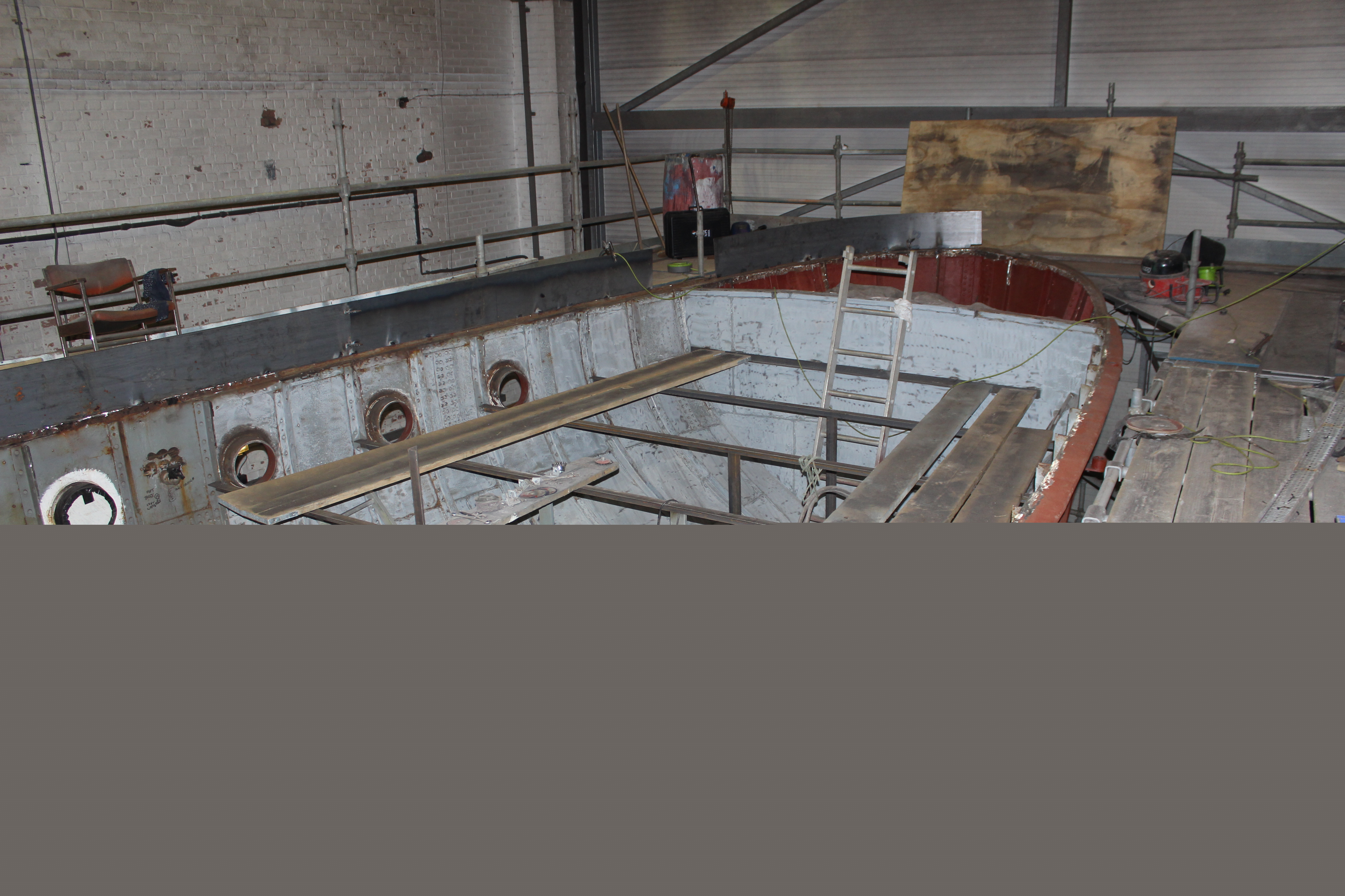 Llanthony during restoration