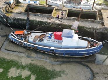 Riverman in dry dock