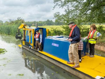 Diana at her renaming as she travels onto the newly reopened Buckingham Canal Arm at Cosgrove in September 2023